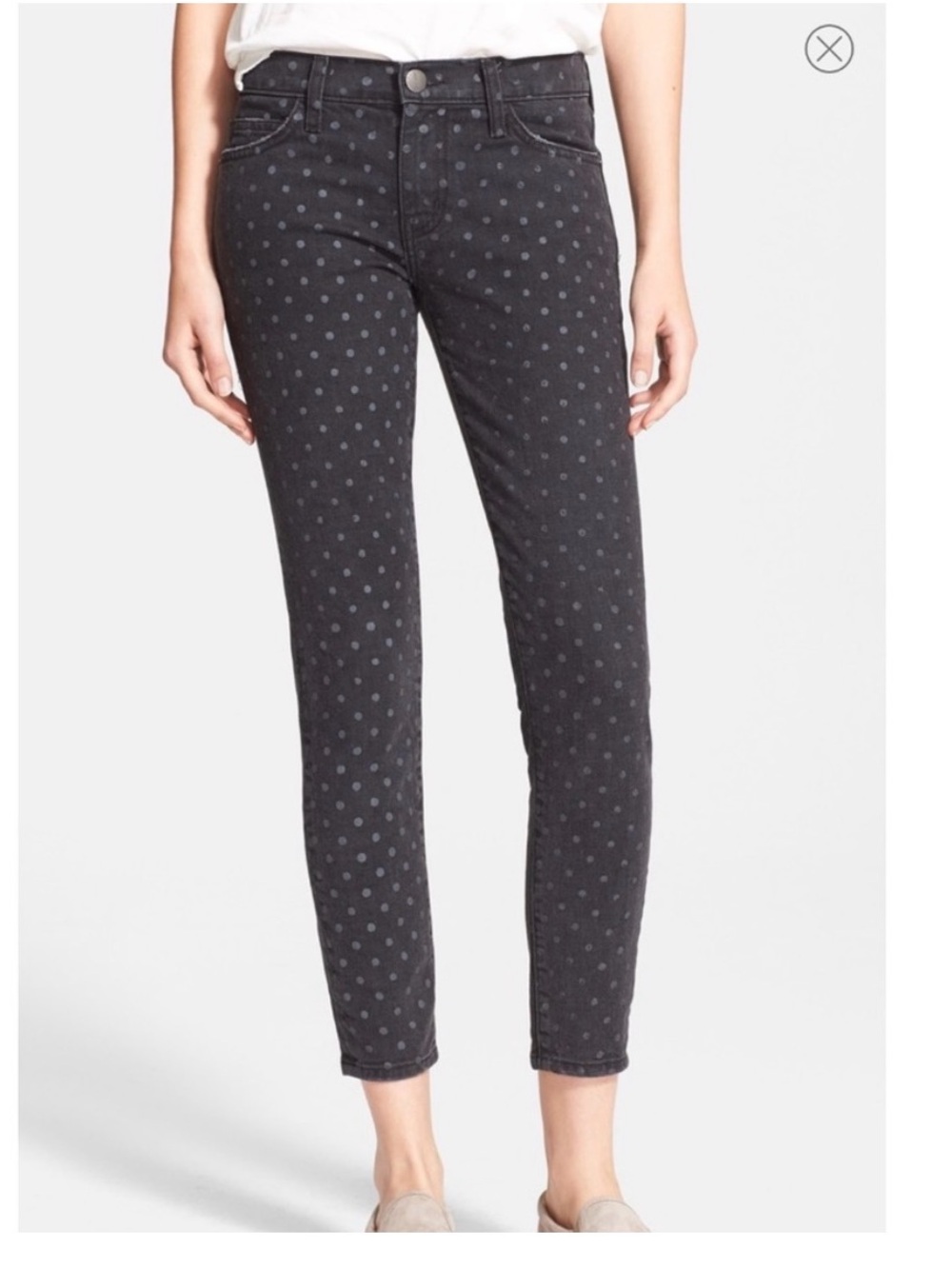 Current/Elliott Black Polka Dot Jeans the stiletto 1280-0207 ankle woman’s 28
